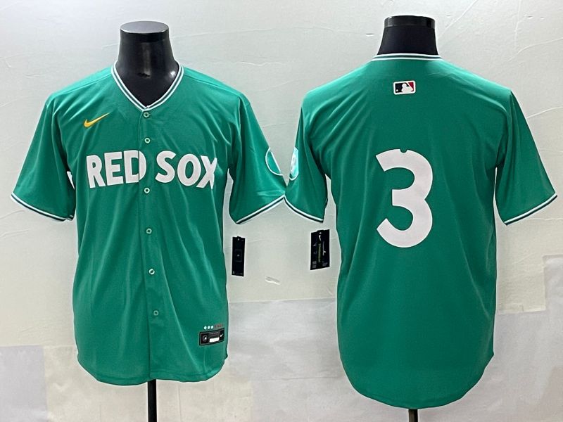 Men 2025 Boston Red Sox #3 No Name Green Joint Name Nike MLB Jersey style 1->boston red sox->MLB Jersey